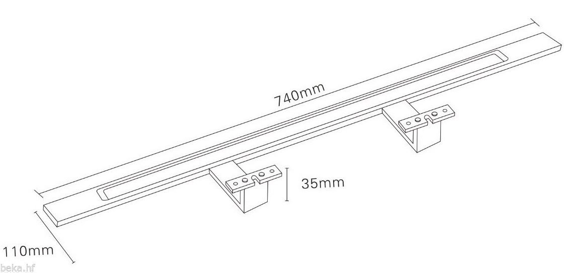 Lampada per bagno a LED Luce da bagno Lampada per specchio Illuminazione per specchio Lampada per armadi Lampada a sospensione cromata o in alluminio anodizzato [classe energetica A ++], superficie: alluminio anodizzato