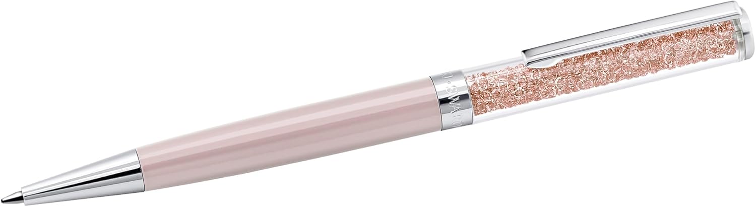 Swarovski Crystalline Ballpoint Pen, Black Ink in Rose Gold Coloured Casing, Crystal Design, from the Crystalline Collection