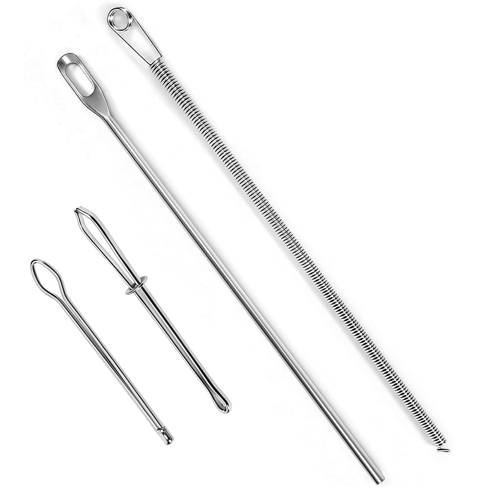 Aundhegrtt As Shown Drawstring Threader Set 40Pcs Stainless Steel Threading Kit With Spring-Loaded Tweezers& Safety Pins