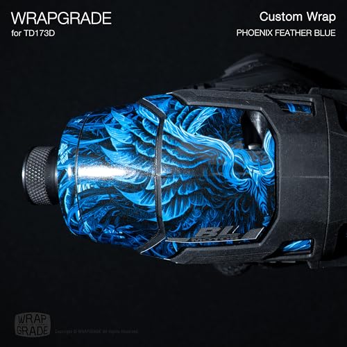 WRAPGRADE Custom Wrap Aufkleber Abziehbild kompatibel mit Makita DTD173 18V LXT (Phoenix Feather Blue)