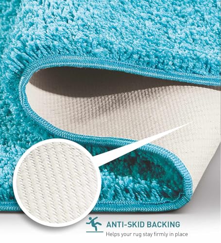 Image of Obsessions Ultra-Absorbent Quick-Dry Bath Mat | 1400 GSM Polyester | Soft, Non-Slip & Fast-Drying Bathroom Rug for Safety & Comfort | 40 x 60 cm | Teal