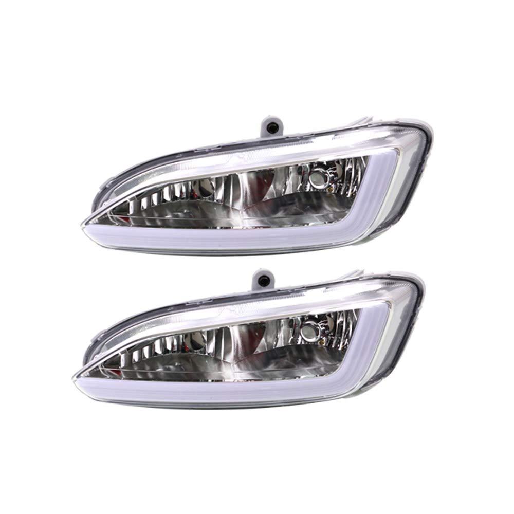 Super Bright LED Daytime Running Light Dual Color DRL for Santa Fe Sport 2014-2016 Replacement Front Bumper Fog Lamp Assembly Model B 1 Pair(Front L/R)