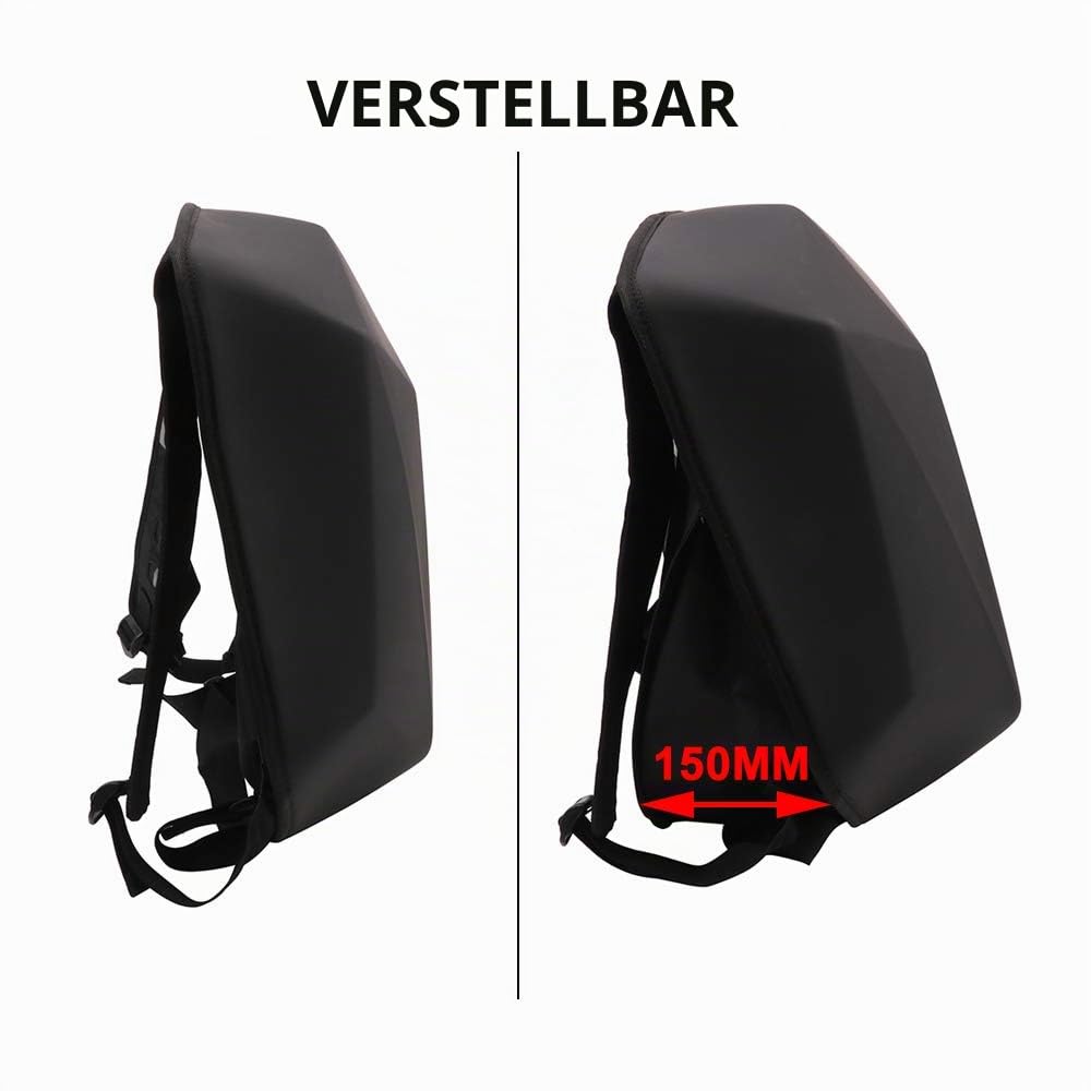 JFG RACING Motorrad Rucksack,Harter Rucksack aus Kohlefaser,Wasserdicht Diamantform mit großem Fassungsvermögen von 30L für Motorrad Fahrrad und Outdoor Aktivitäten