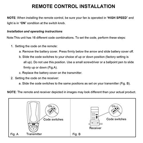 Eogifee 35T Ceiling Fan Remote Control Adjustable 3 Speed,Light Dimmer Control Replacement Of Harbor Breeze Compatible With Kujce9603 Fan35T L3Hfan35T Fan-53T Fan-11T L3Hfan35T1 Fan-35T1 #TOP6