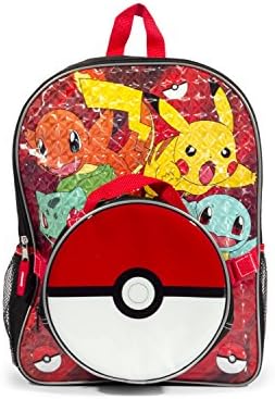 Pokemon Red Scare Again Backpack with Insulated Pokeball Lunch Kit