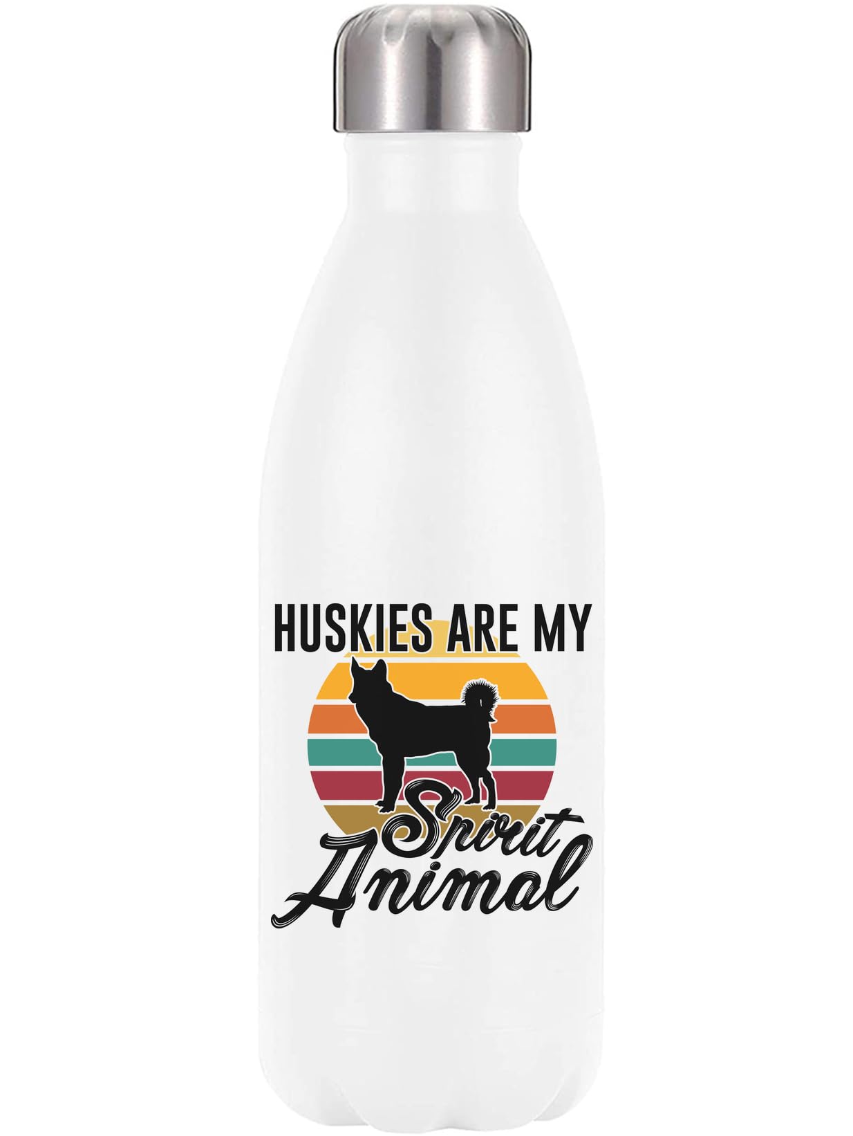 Botella de acero inoxidable blanca de Husky con aislamiento térmico de 350 ml duradera