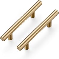 Ravinte 30 Pack 5 Inch Champagne Bronze Cabinet Pulls - Stainless Steel Kitchen Drawer Handles, 3 Inch Hole Center