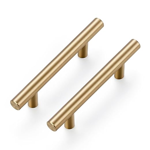 Ravinte 1 Pack 5 Inch Cabinet Pulls Champagne Bronze Stainless Steel Kitchen Drawer Pulls Cabinet Handles 5 InchLength, 3 Inch Hole Center