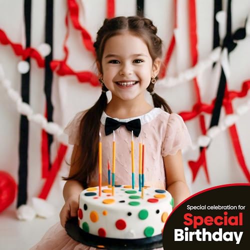 Image of 8 Red Black White Streamers, 656ft Pack of Crepe Paper Party Decorations