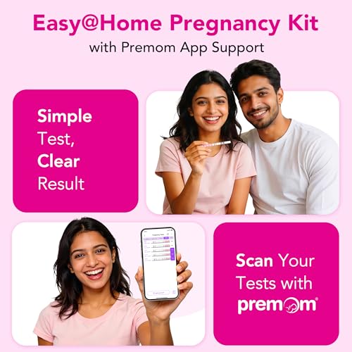Image of Easy@Home Pregnancy Test Kit: 20 Strips Test Pack for Early Urine HCG Detection - Sensitive & Precise Results in 5 Mins - Easy to Track with Premom App Support