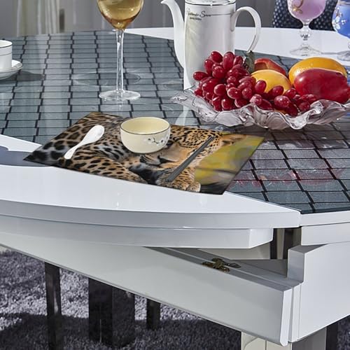 Sets de table en toile léopard lavables pour protéger les tables en bois - 5