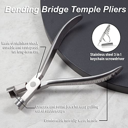LEONTOOL Eyeglasses Clip Sucker Pliers 6 Inch Optical Tools Optical Glasses Frames Assembling & Adjusting Hand Tools with Professional Eyeglass Repair Screwdriver - Image 2