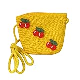 handtasche gelb geflochten [Material] Woven Strandtasche für Damen ist aus hochwertigem strapazierfähigem Stroh, sicher und umweltfreundlich, leicht und weich, handgefertigt und langlebig.