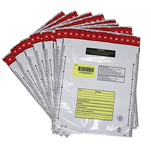 Nadex Tamper Evident Cash and Coin Bank Deposit Bags for Fraud Prevention, 12 x 16, Opaque, 50 Pack