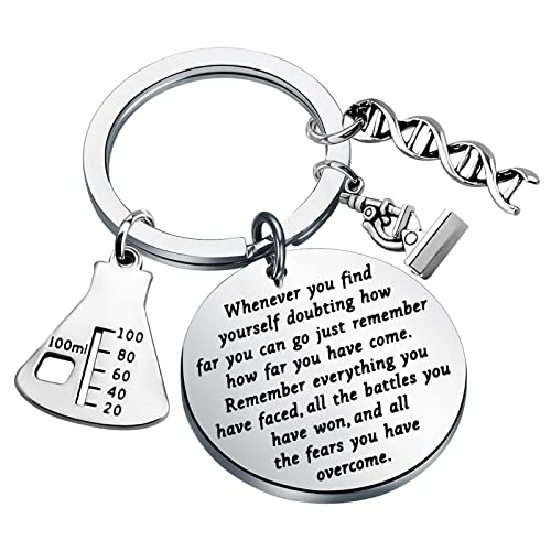 Lywjyb Birdgot Biology Chemistry Keychain Gift for Science Graduation Microscope Charms Keychain