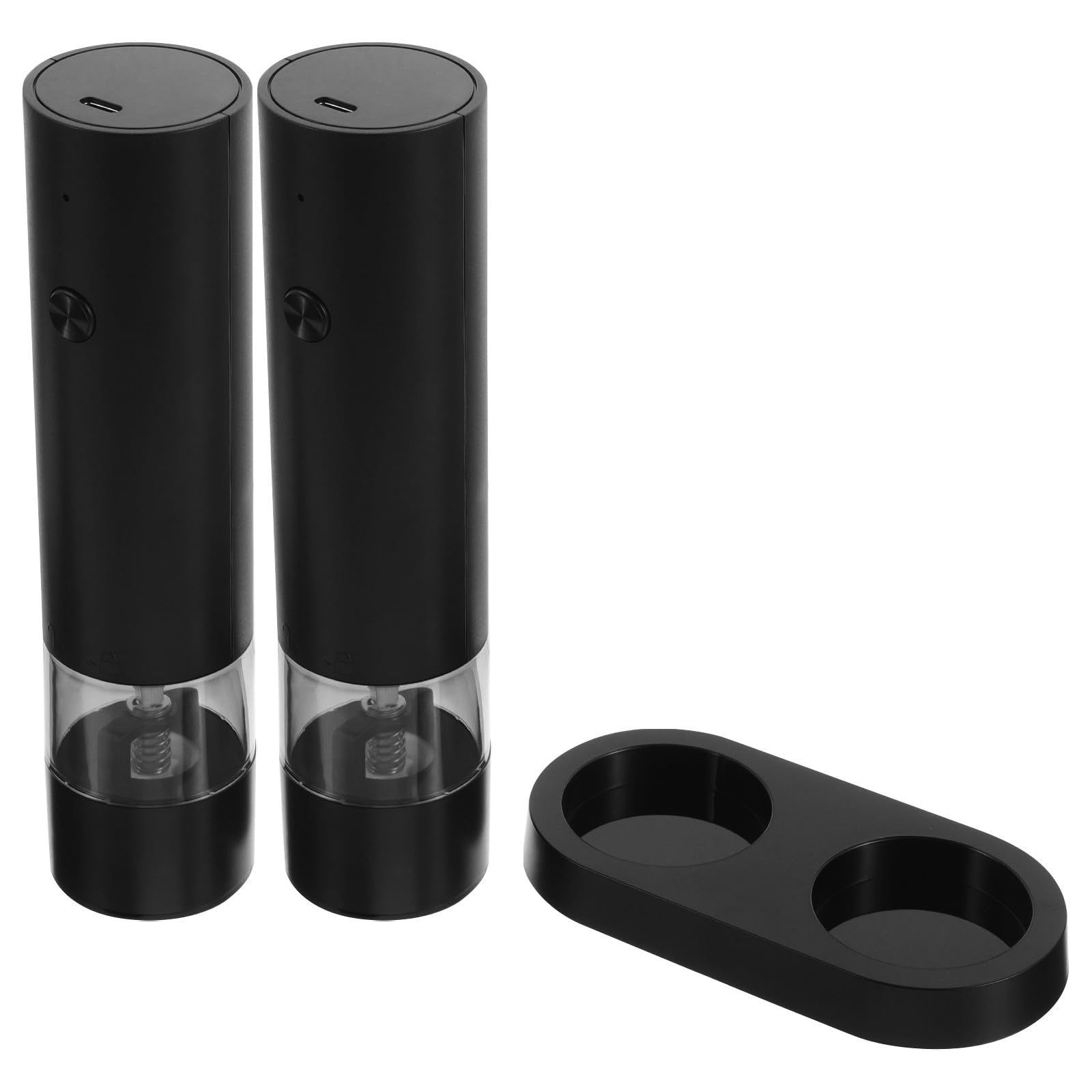 USHOBE Macina Pepe Elettrico Ricaricabile USB in Abs Compatto e Portatile Pulsante Facile da Usare, per Picnic All'aperto e Campeggio, Colore Nero