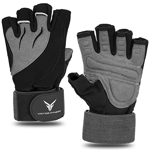 Victor Fitness Series-3 Gray Unisex Fingerless Artificial