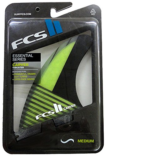 FCS II Carver Performance Core Carbon Medium Tri Fin Set - Green