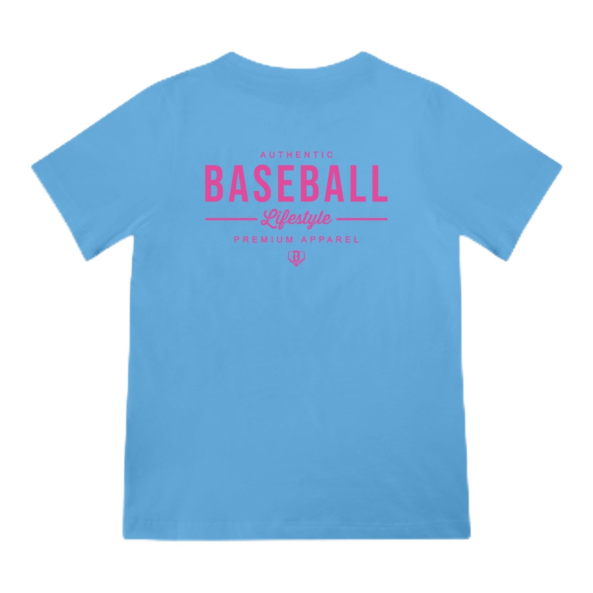 BL101 Youth Authentic Baseball Graphic Tee for Boys - Cotton Candy Blue, YL