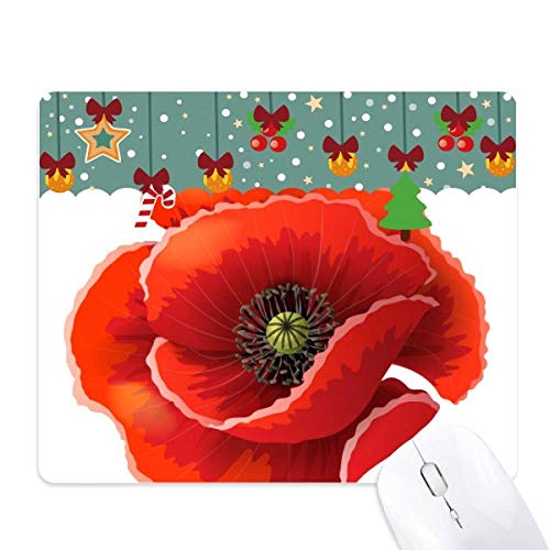 Tapis de souris Noël en caoutchouc fleurs rouges, l'idée cadeau idéale pour collègue