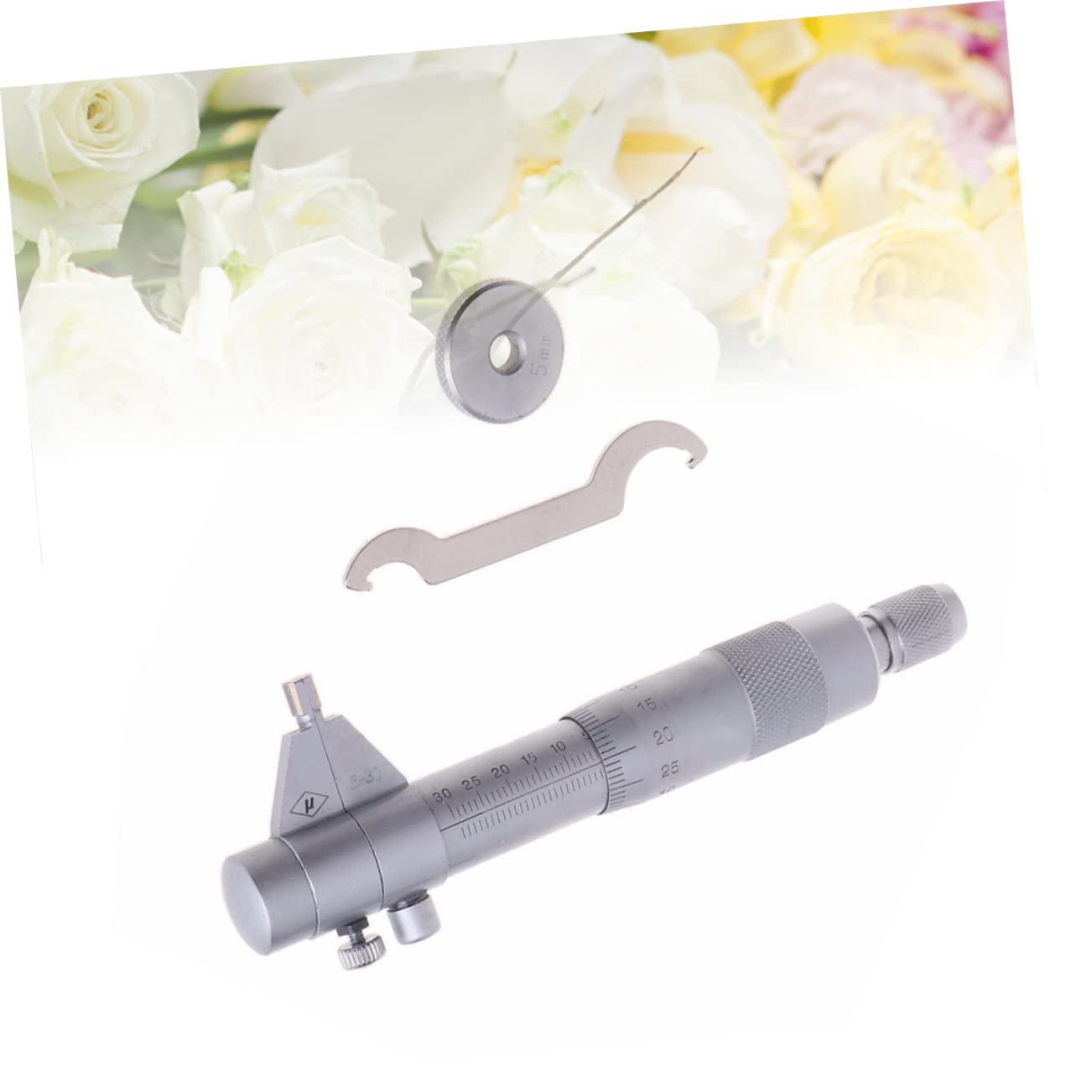 Inner Diameter Micrometer Precision Screw Micrometer Tool Carbide-Tipped Professional Measuring Instrument for Internal Dimensions Rustproof Wear-Resistant Random Style