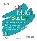 foto bastelkalender 2019 familienplaner  Foto-Malen-Basteln Bastelkalender weiß 2021: Fotokalender zum Selbstgestalten. Do-it-yourself Kalender mit festem Fotokarton. Format: 21,5 x 24 cm