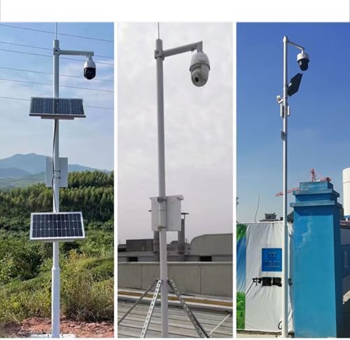 Adjustable Outdoor Security Camera Mounting Bracket Extender Pole - Durable Weatherproof Metal Ground Stand for Enhanced Stability & Coverage of Surveillance Cameras