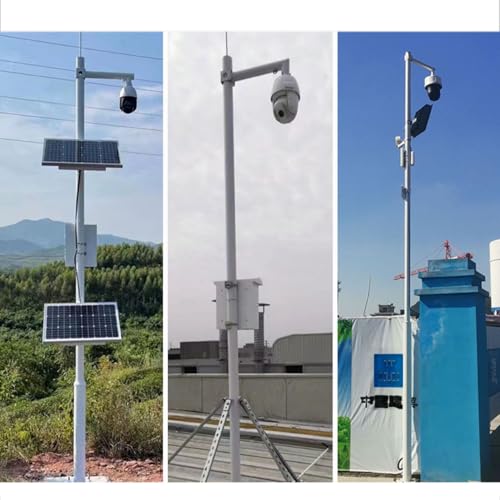 Support de caméra de sécurité extérieure réglable – Support métallique robuste et résistant aux intempéries pour caméras de surveillance, fixation au sol stable pour une sécurité et une prot