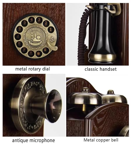 Teléfono de pared retro clásico con disco rotatorio miniatura 5