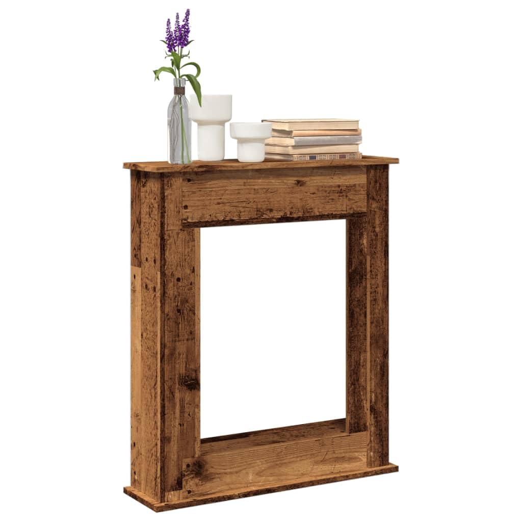Cadre de cheminée vieux bois 75x20x87,5 cm bois d'ingénierie