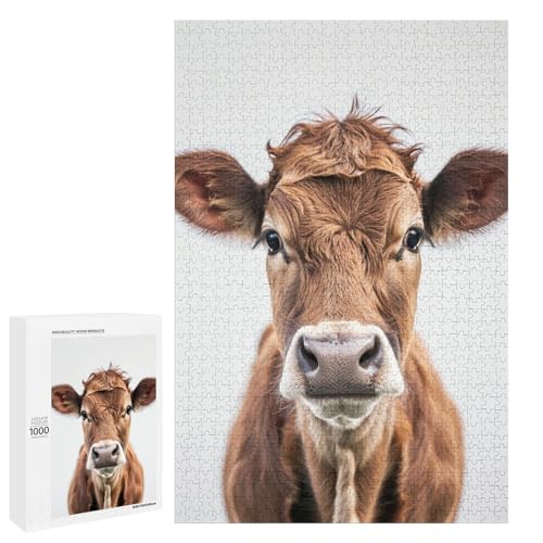 Puzzle 1000 PCS pour adultes jeu manuel decoration murale cow face