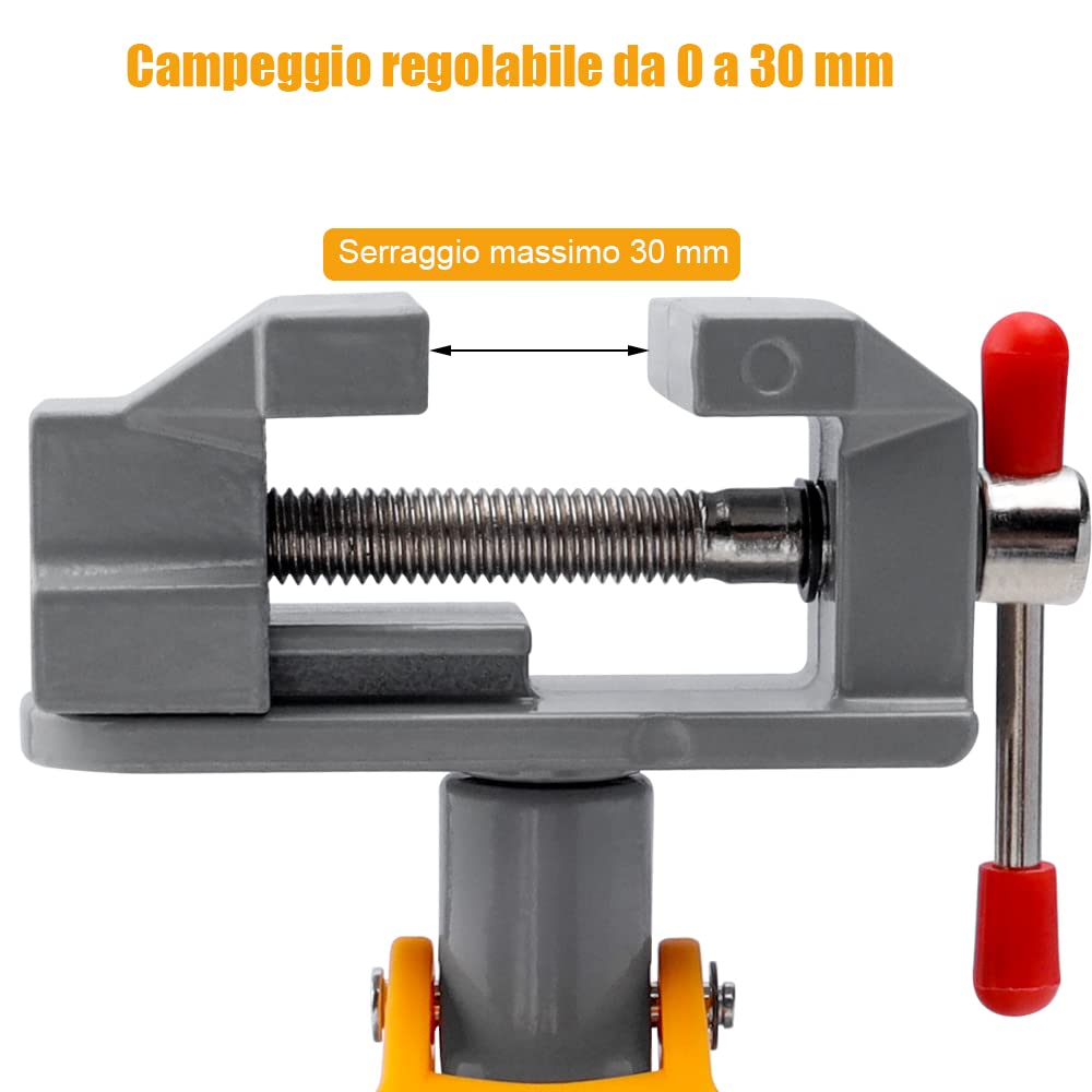 Morsa Da Tavolo A Ventosa | Mini Morsetto Regolabile 360° | Per Lavori Di Precisione E Hobby - Foto 5
