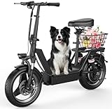 GWEIT Electric Scooter for Adults, Electric Scooter with Seat with 1000/1400W Peak Motor, 25Mph, 30/45 Miles Range, 14" Foldable Escooter with Multiple Suspension for Commuter, Travel, Shopping