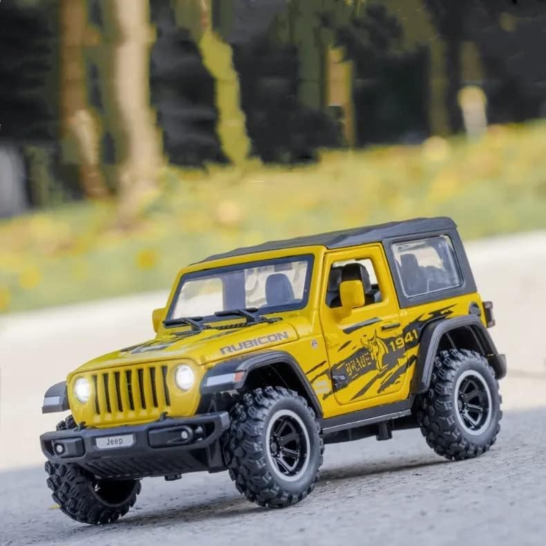 Image of Pull Back Vehicles | Friction Power Toy with Lights Music| Trucks for 3+ Years Old Kids Boys Girls | Multicolor (Wrangler Rubicon)