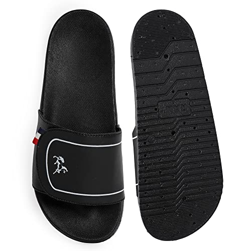 Image of PERY-PAO Mens Stylish Sliders Grey, Sky Blue, Black, White, peach, Neon Green, Olive Green Boys Slippers