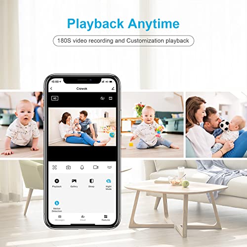 Image of [2022 New] Pet Camera, 1080P Indoor Security Camera, Home Camera with Phone App, 360 Degree WiFi Camera Wireless for Baby /Dog, IR Night Vision, Motion Detection, 2-Way Audio, Work with Alexa
