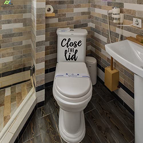 Naiencraft, Pack Of 4 Funny Flush The Toilet And Close The Lid Put Me Down Toilet Seat Stickers For Bathroom Toilet #TOP4