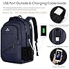 MATEIN 17 inch Laptop Backpack, Large School Backpack TSA Approved with Trolley Sleeve, Computer Work Bag with USB Charging Port, Water Resistant Travel Daypack for Men, Dark Blue #3