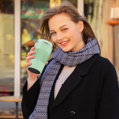 CS COSDDI Thermobecher- Isolierbecher, Edelstahl Travel Mug, 13oz/380ml Vakuum auslaufsicher Reisebecher mit Deckel, Autobecher… – Ansicht 5