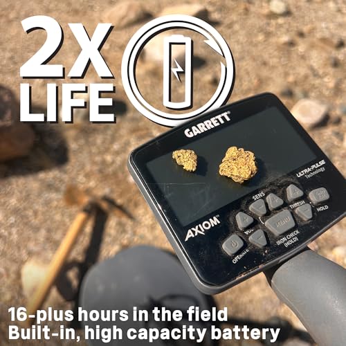 Image of Garrett Axiom - Made in the USA - Pro Gold Metal Detector with 13 inchx11 inch DD Coil, 11 inchx7 inch Mono Coil, Wireless Headphones, Battery Booster, and Travel Pack