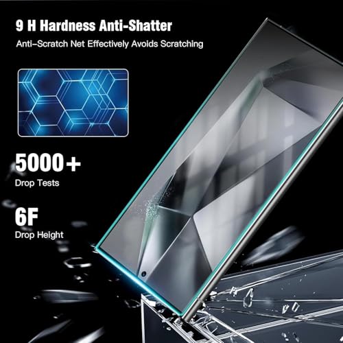 Image of SHILD (2 Pack Screen Protector for Samsung Galaxy S24 Ultra - Tempered Glass with Easy Installation, Military-Grade Protection, Ultra Tough, Anti-Scratch, Perfect Fit (6.8 inch)