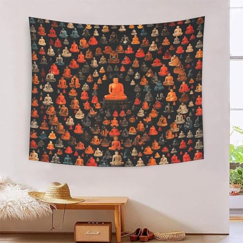 Tapiz de pared KaleidoKit budista: crea un altar de meditación en tu recámara de 150x200cm