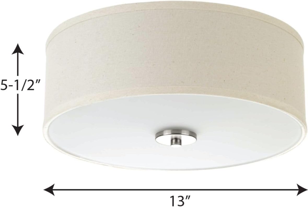 Progress Lighting P3713-09 Inspire Two-Light Flush Mount, Brushed Nickel