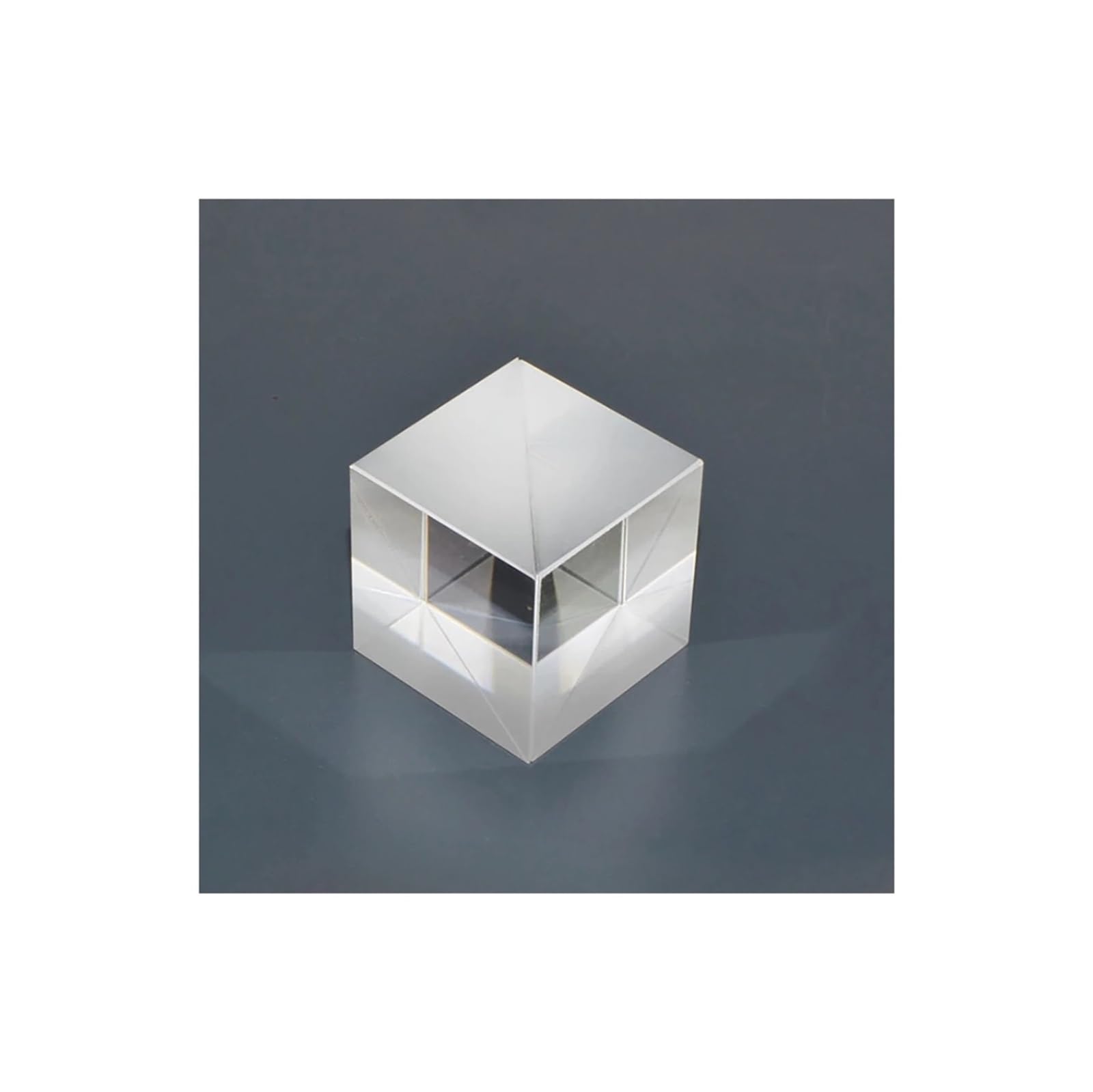 MMLFX 1pc Optical Glass Cube Dichroic Dispersion Beam Splitter Prism Splitting Ratio 50:50 For Spectrometer Experiment Prisma (Diameter : 25.4x25.4x25.4mm)