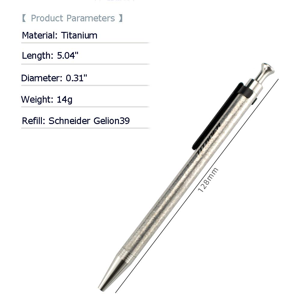 Amazon.co.jp: TITANER チタンボールペン ペンクリップ付き EDC
