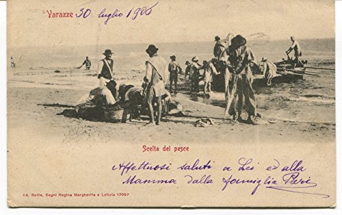 1900 Varrazze Scelta del pesce Guller Genova dest. Udine FP B/N VG ANIM Cartolina Postale