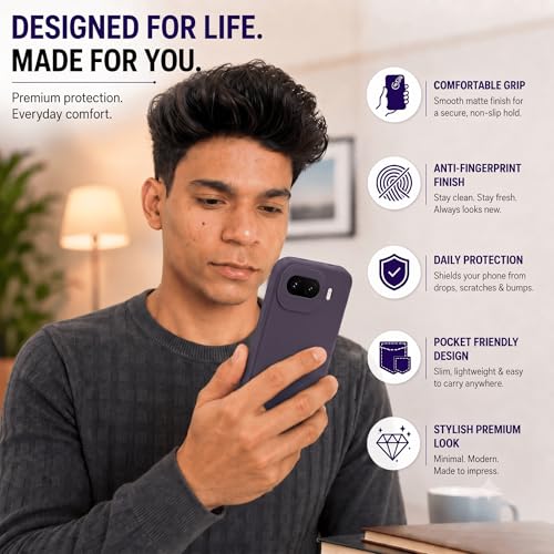 Image of FIRST MART Matte Silicone Back Cover for iQOO 15R - Purple