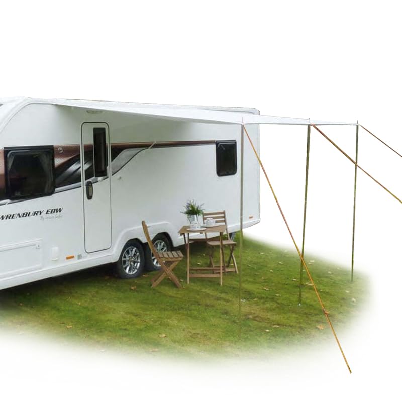 Unikka Comfort Wohnwagen Sonnensegel Caravan Tarp 3,6 x 2,4 m Sonnendach inkl. Aufstellstangen UV 50+ Schutz wasserdicht 5000 mm Auto & Motorrad