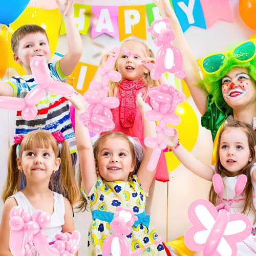 Image of 260 Pink Balloons - 50pcs Long Balloons for Arch & Animals Kit
