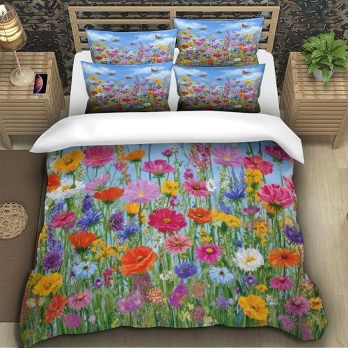 Housse de Couette Papillons 3D Parure de Lit Microfibre Douce de Qualité - 5